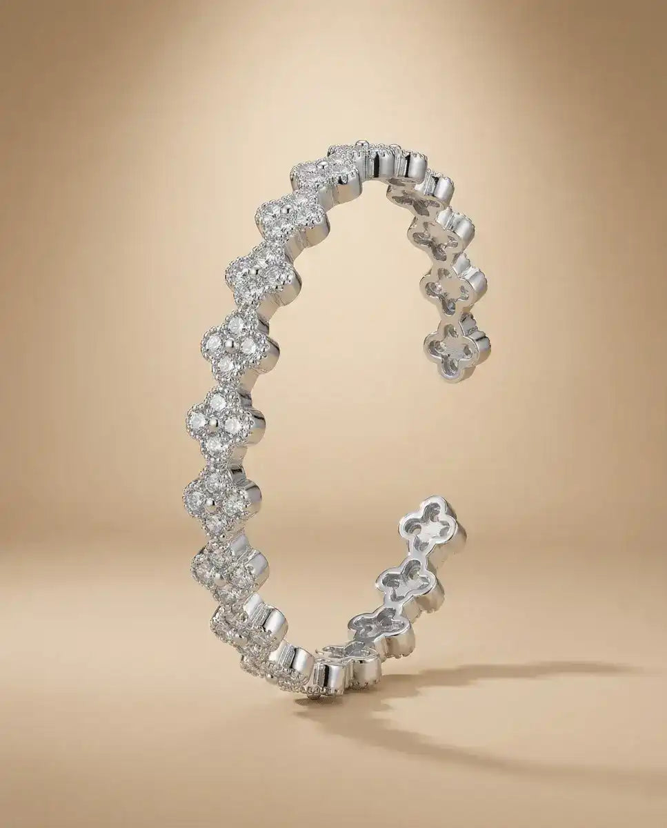 aphoriah SILVER Ivory Rosette® Open Bracelet