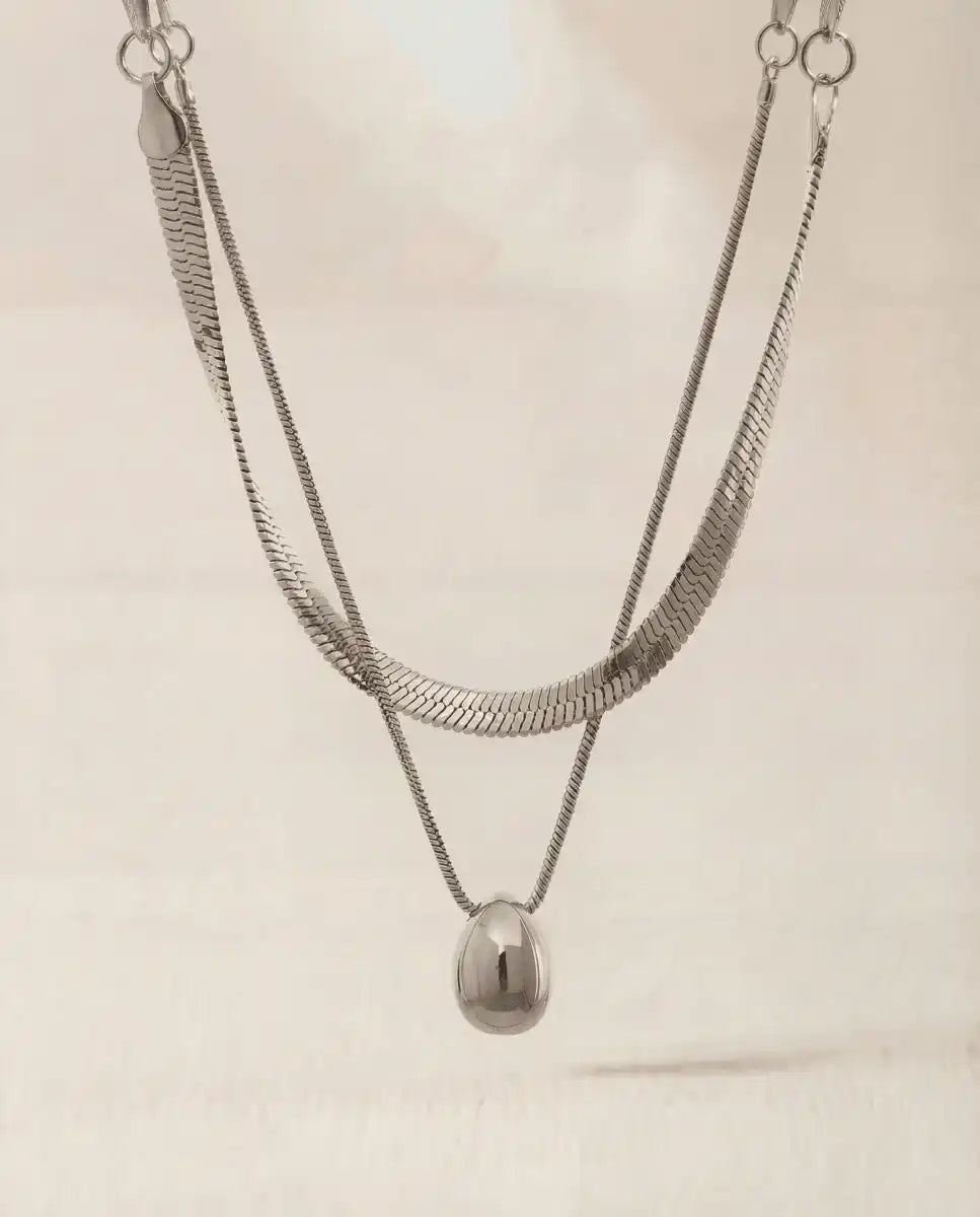 Pearl Drop Double Necklace - aphoriah