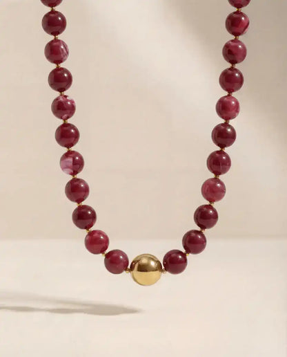 aphoriah Dark Red Rivière® Pearl Necklace