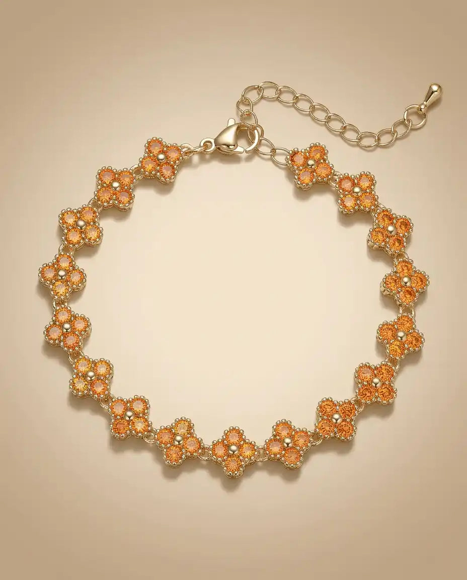 aphoriah GOLD Citrine Rosette® Link Bracelet