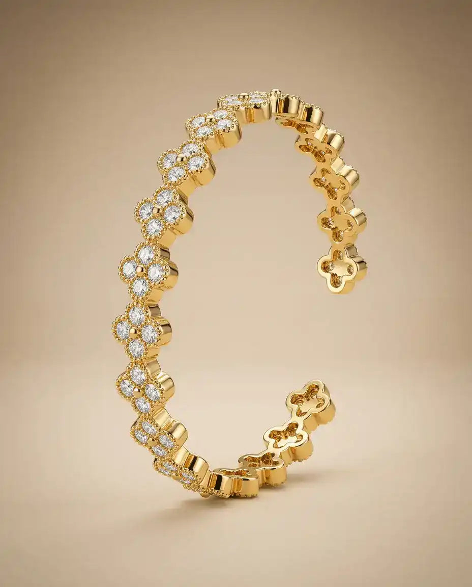 aphoriah GOLD Ivory Rosette® Open Bracelet