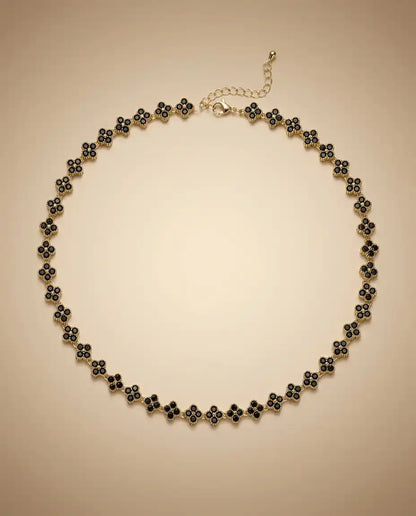 aphoriah GOLD Onyx Rosette® Link Necklace