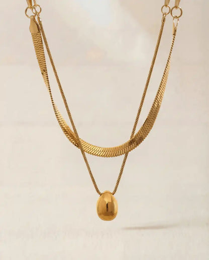 Pearl Drop Double Necklace - aphoriah