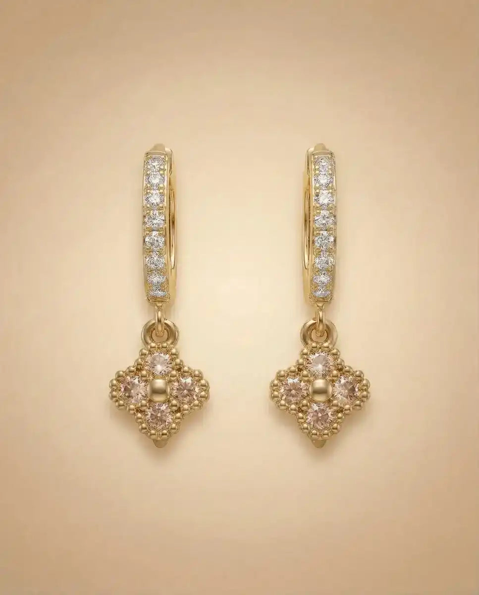 aphoriah GOLD Rose Rosette® Chain Earrings