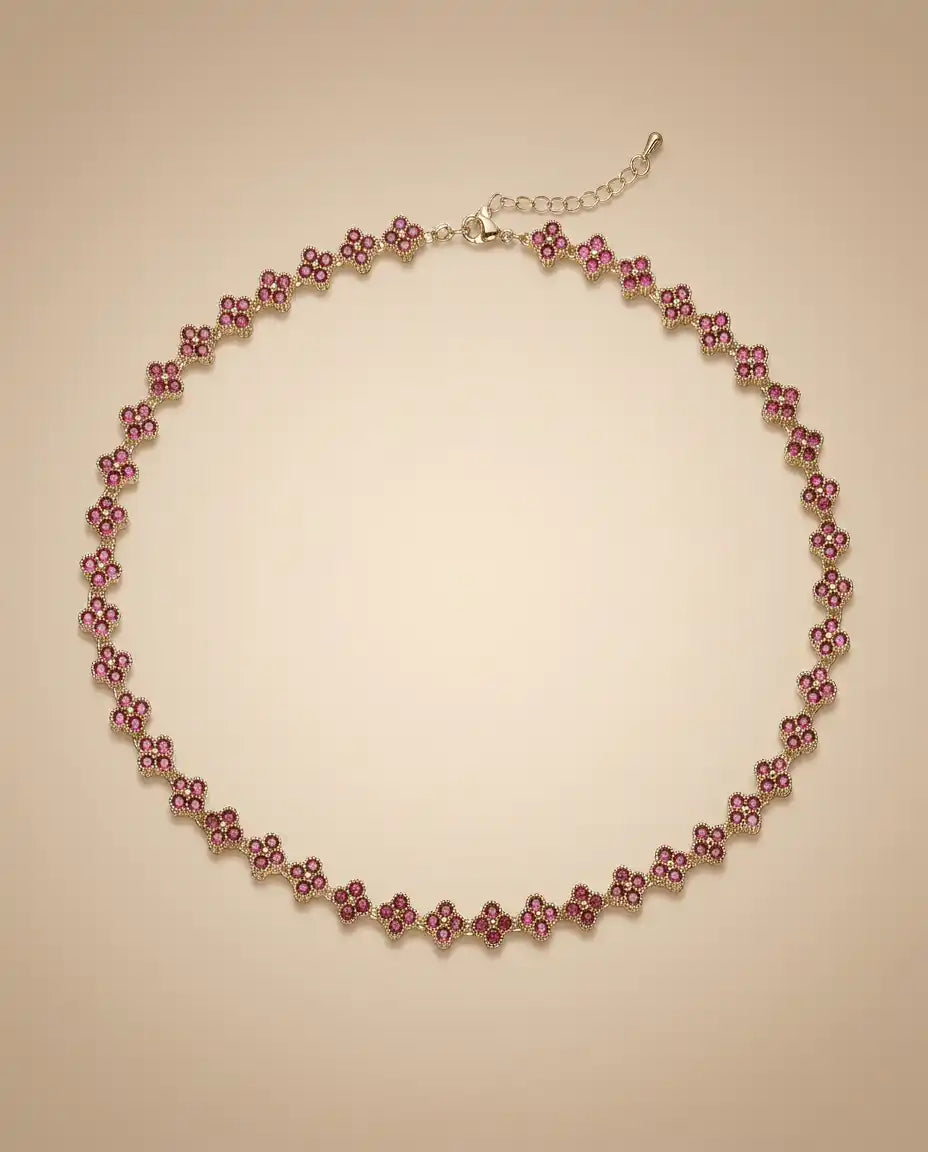 aphoriah GOLD Ruby Rosette® Link Necklace