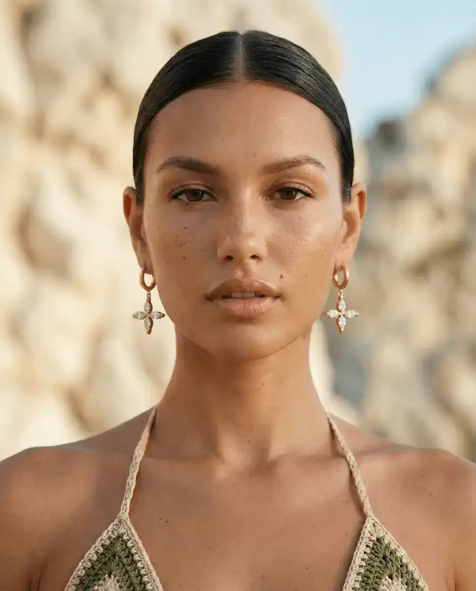 aphoriah Rivière® Drop Cross Earrings