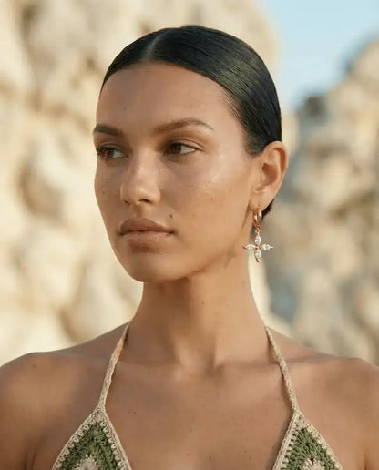 aphoriah Rivière® Drop Cross Earrings