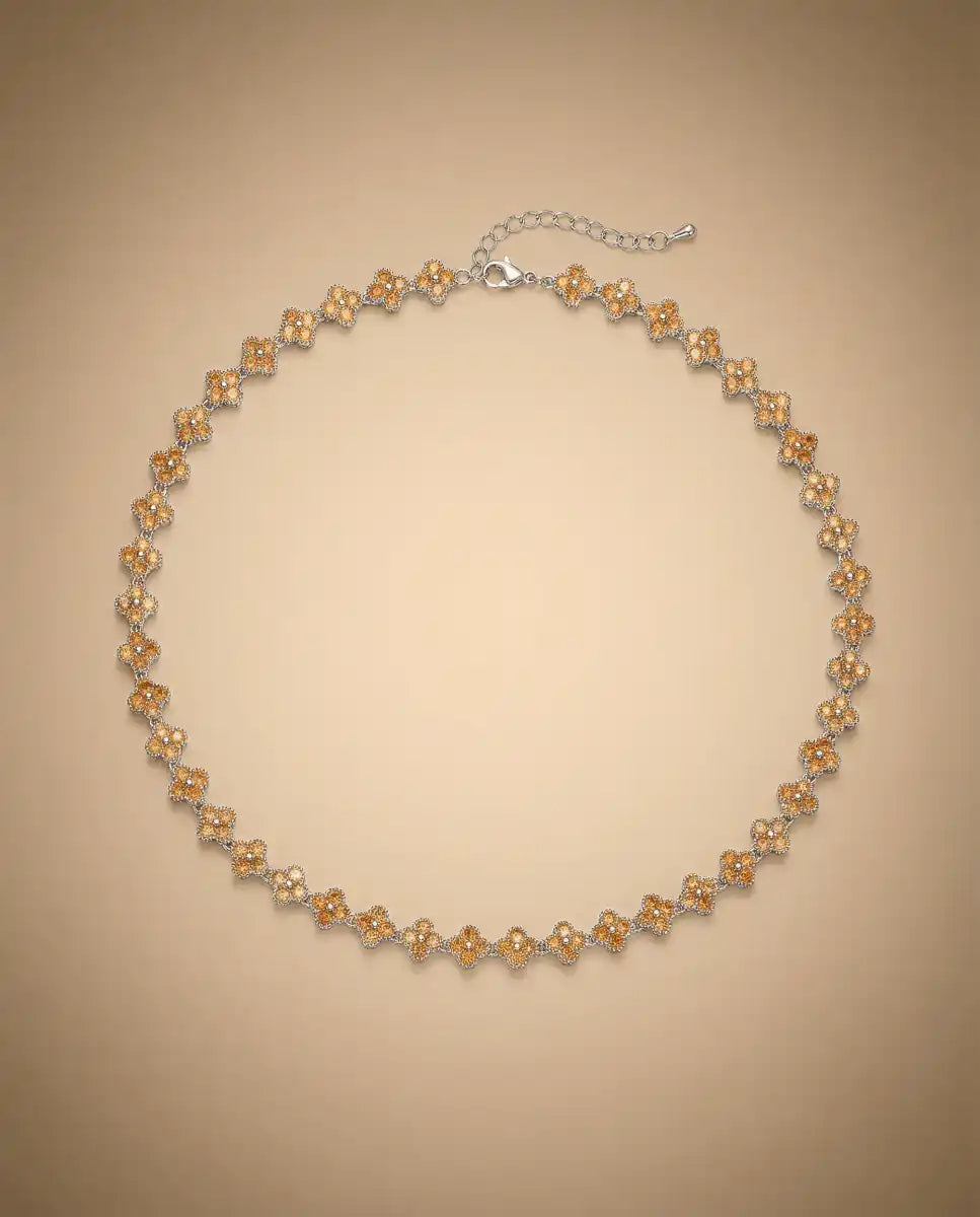 aphoriah SILVER Citrine Rosette® Link Necklace