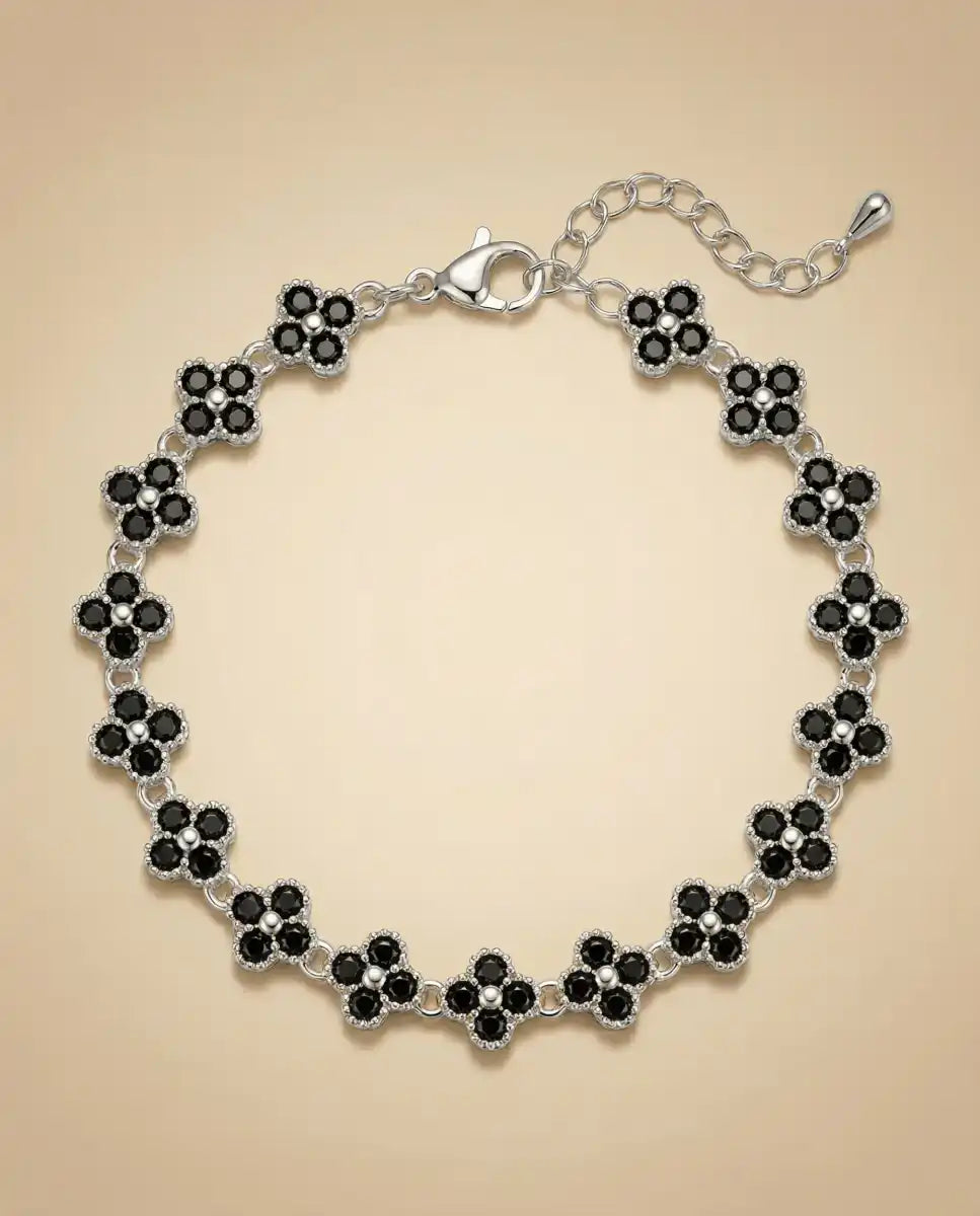 aphoriah SILVER Onyx Rosette® Link Bracelet