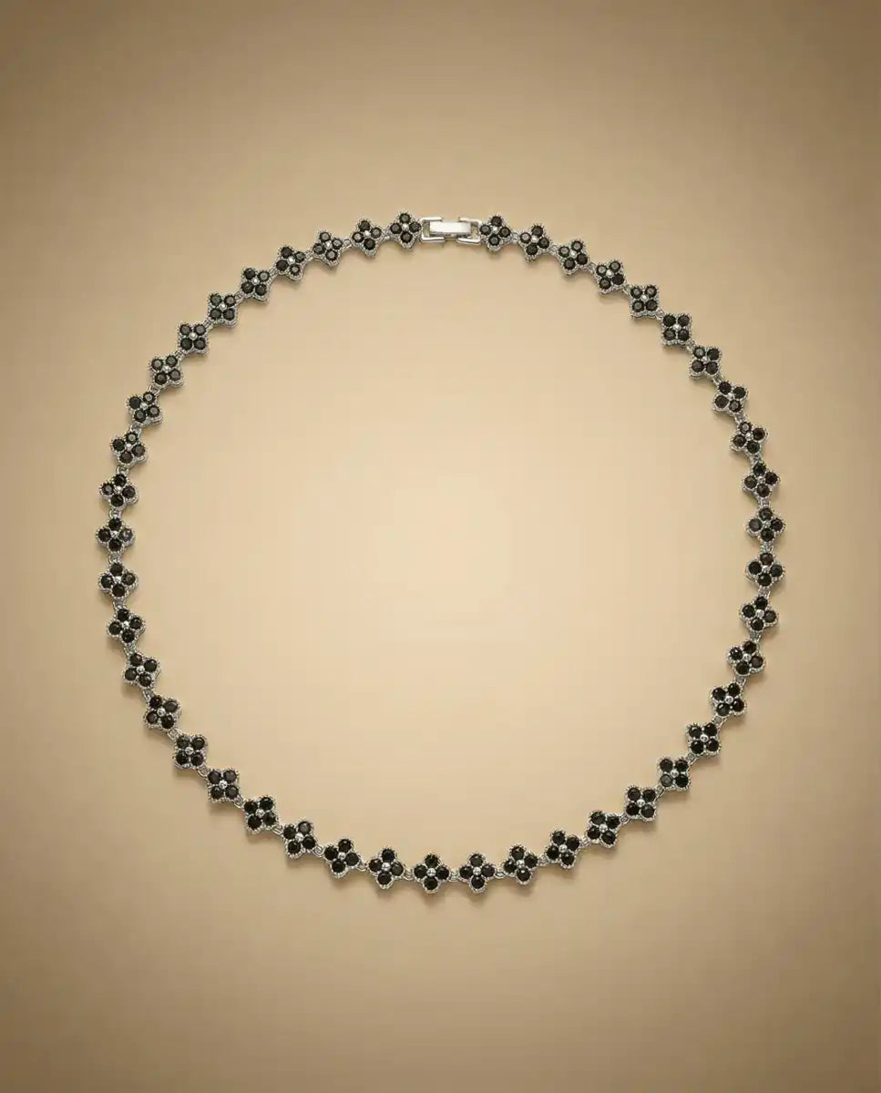 aphoriah SILVER Onyx Rosette® Signature Necklace