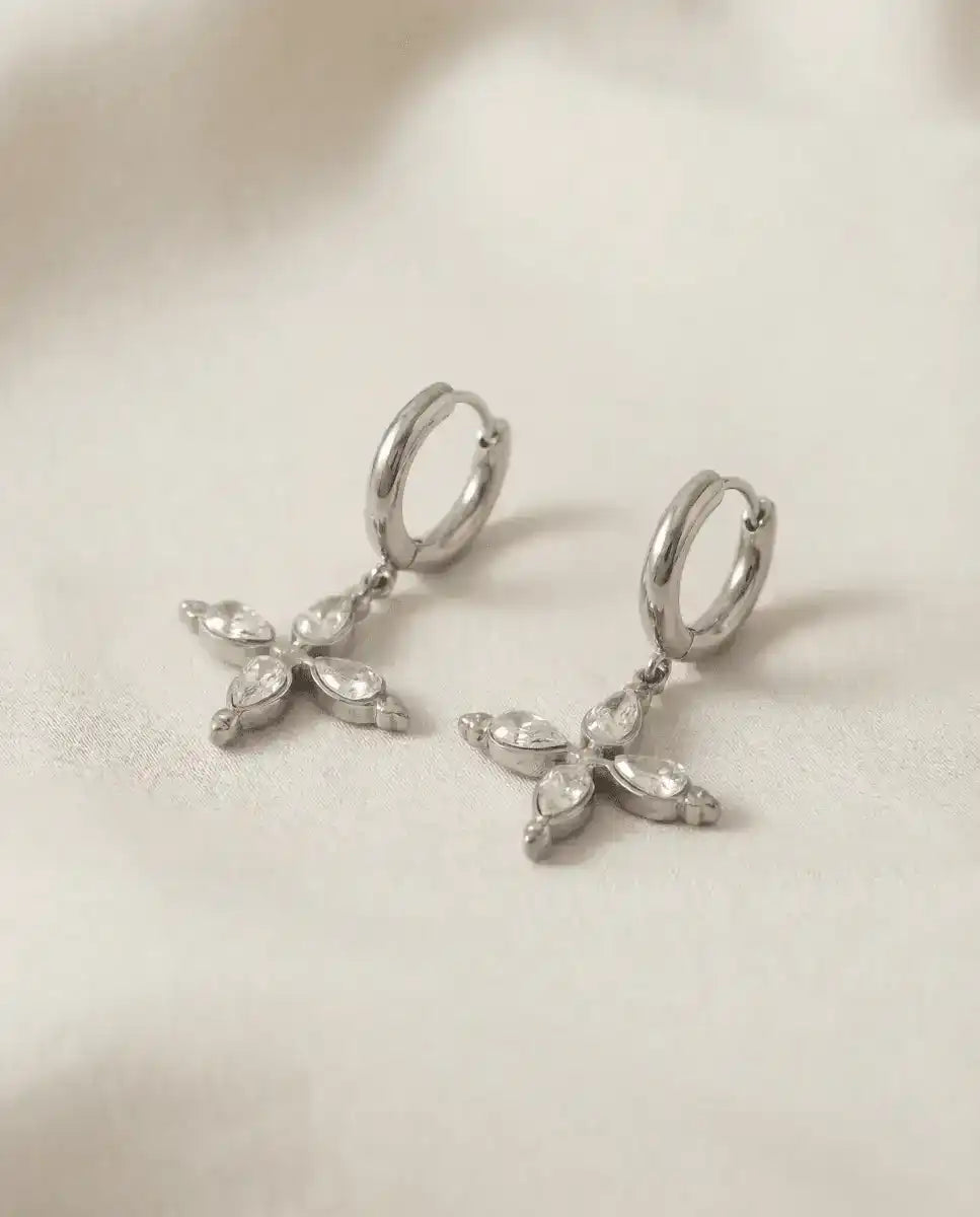 aphoriah SILVER Rivière® Drop Cross Earrings