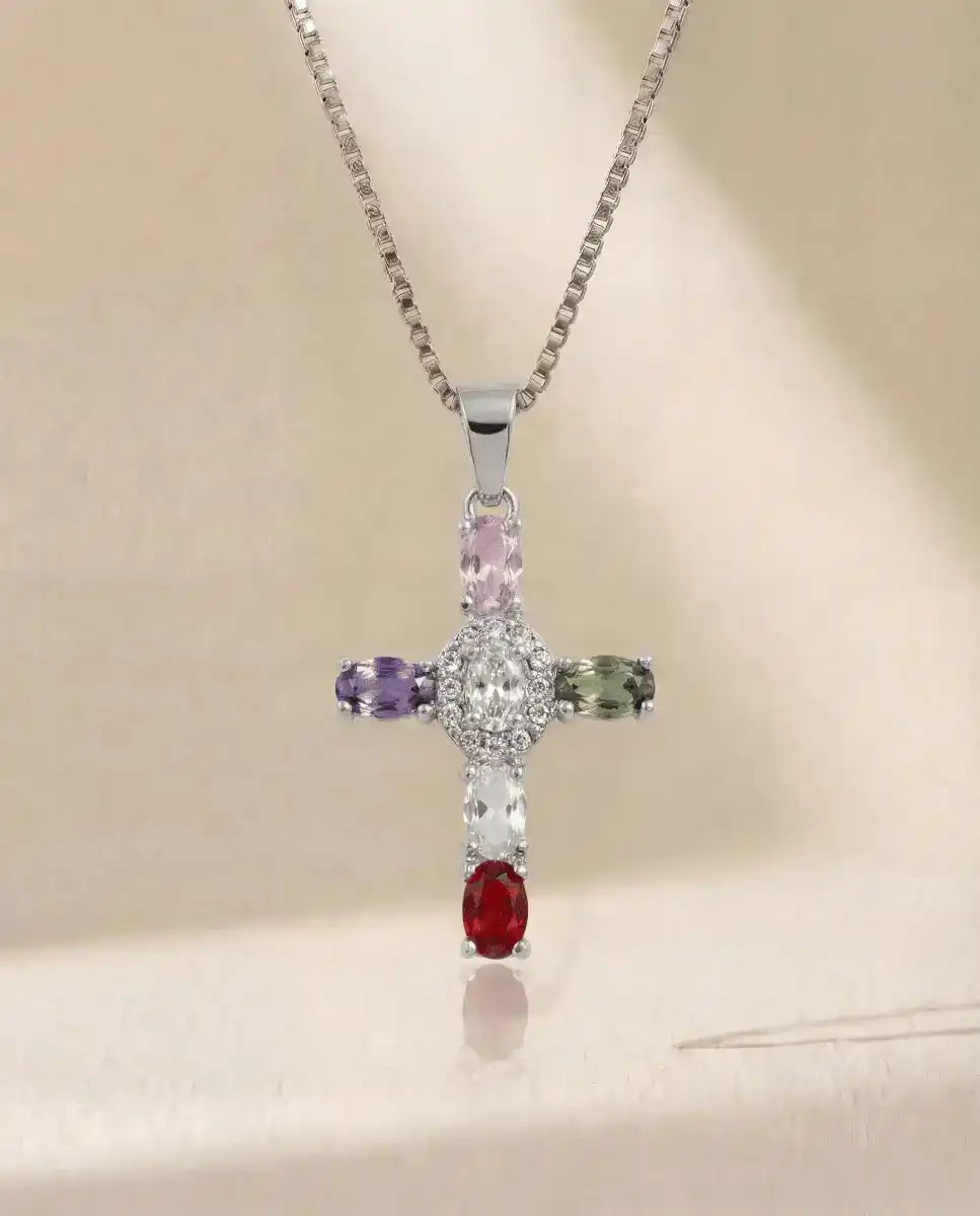 aphoriah Silver Rivière® Lagoon Cross Necklace