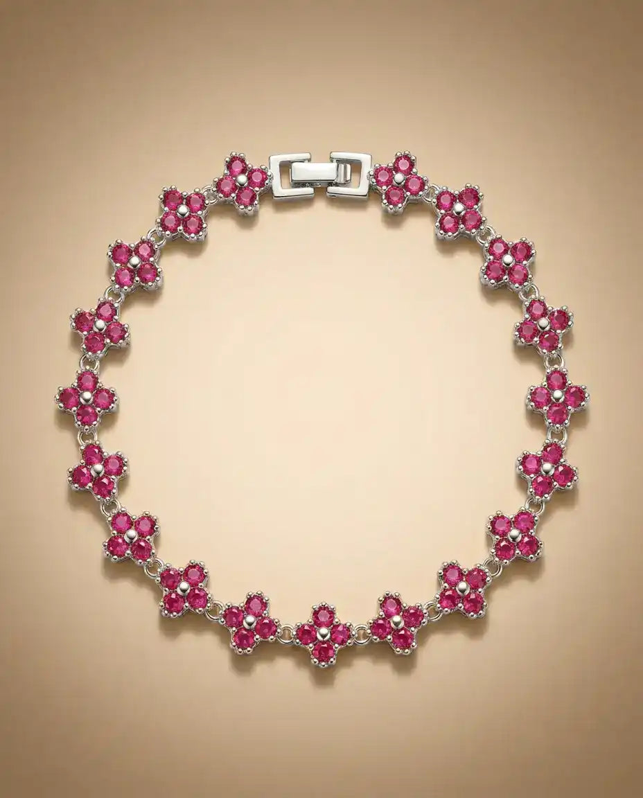 aphoriah SILVER Ruby Rosette® Signature Bracelet