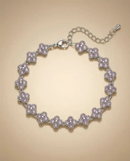 aphoriah SILVER Violet Rosette® Link Bracelet