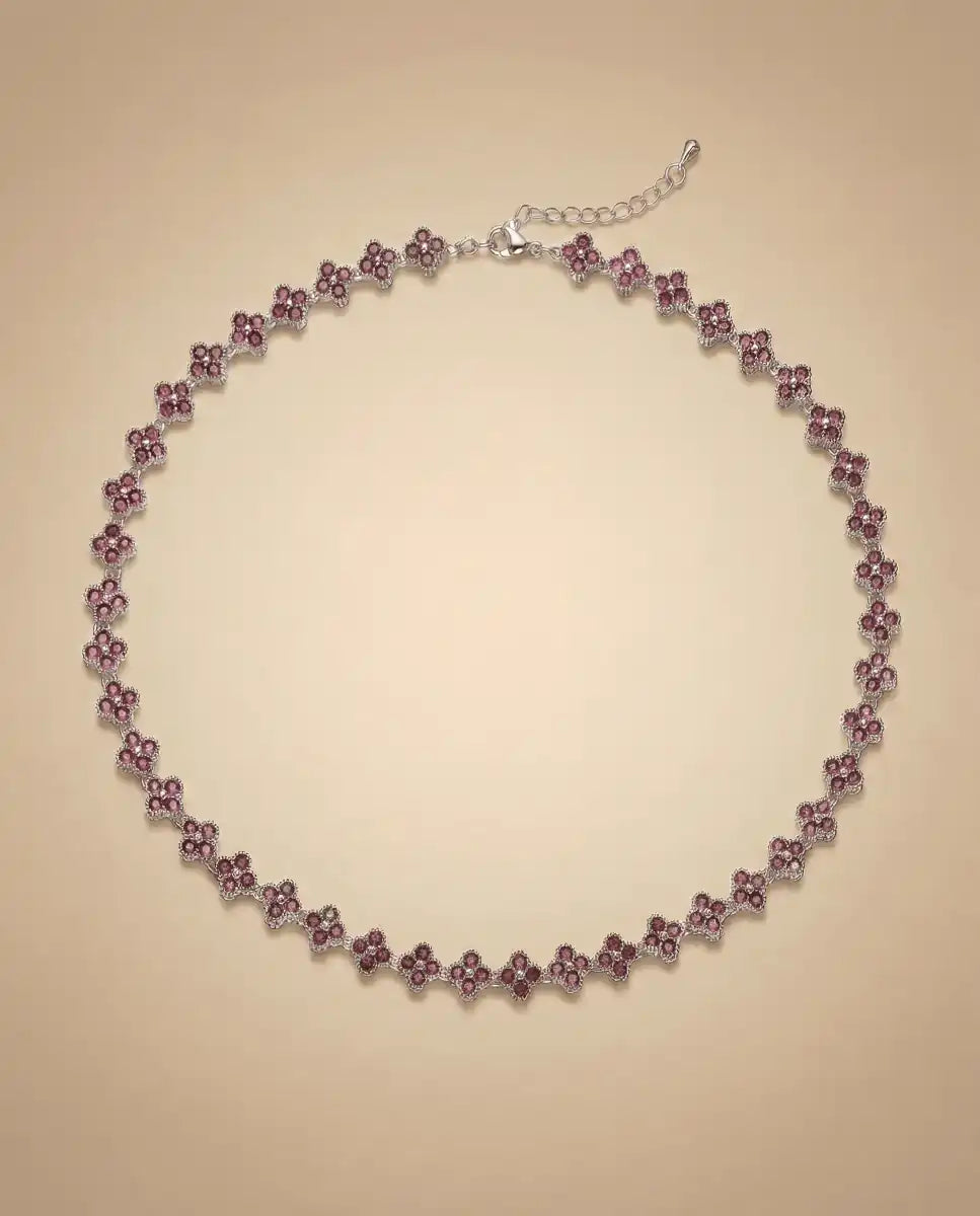 aphoriah SILVER Violet Rosette® Link Necklace